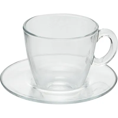 Пара чайная «Аква» стекло 215мл D=88/130,H=85мм прозр., изображение 2