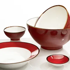 Тарелка глубокая «Джаспер» для супа фарфор 350мл D=227,H=48мм белый,красный, изображение 2