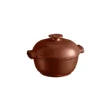 Кастрюля для запекания с крышкой (индукция) керамика 2л D=22,5,H=18см коричнев.