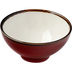 Salad bowl “Jasper” porcelain 240ml D=113,H=54mm white,red