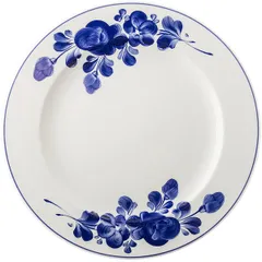 Small plate “Indigo Flora” with decor  porcelain  D=28cm  white, blue