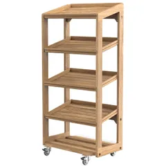 Trolley - display case for display (4 shelves)  oak , H=119.7, L=57.4, B=40cm