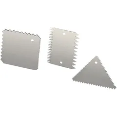 Set of spatulas (square, triangle, rectangle)  stainless steel.