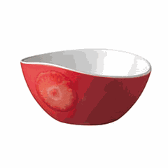 Salad bowl plastic D=150,H=75mm red,white