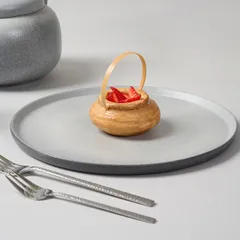 Тарелка «Сейко» с бортом фарфор D=240,H=14мм серый, Диаметр (мм): 240, изображение 4