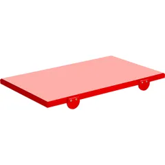 Cutting board with stop polyethylene ,H=20,L=530,B=325mm red