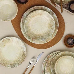 Тарелка «Нанокрем Бейж» мелкая фарфор D=190,H=22мм бежев., изображение 2