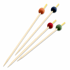 Skewers for canapés “Ball”[200pcs] bamboo ,L=15cm multi-colored.