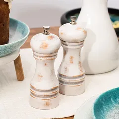 Мельница для соли «Профешионал Винтаж» дерево D=55,H=150мм белый, изображение 2