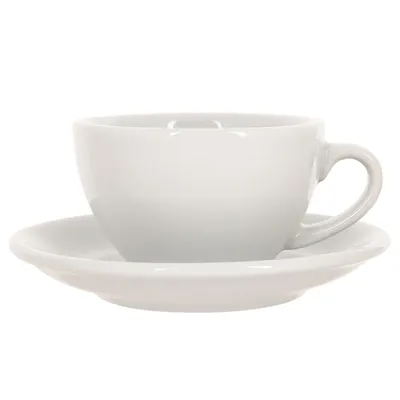 Кофейная пара «Эгг» фарфор 200мл D=95/145,H=55,L=115мм белый