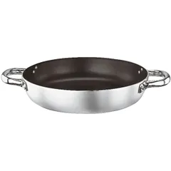 Frying pan 2 handles  Teflon, aluminum  D=36, H=7, L=49, B=36cm  black, metallic.