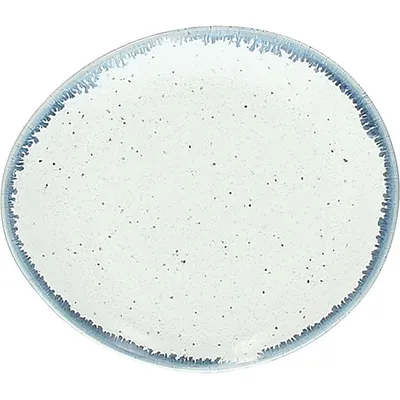 Тарелка «Органика» для хлеба фарфор D=16см белый,синий