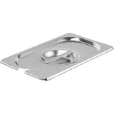 Крышка для гастроемкости GN 1/4 с вырезом для ложки сталь нерж. ,H=3,L=27,B=17см металлич.