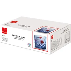 Олд фэшн (стакан) «Америка 20х» стекло 300мл D=68,H=83мм голуб., изображение 2