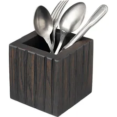 Подставка для столовых приборов дуб ,H=12,L=12,B=12см черный, изображение 2