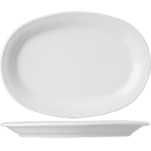 Блюдо овальное «Портофино» фарфор ,H=2,L=30,B=21см белый