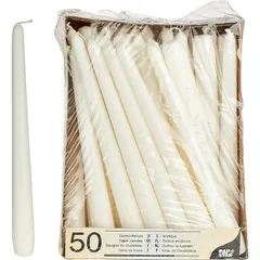 Свечи[50шт] параф.со стеар. D=25,H=245,L=255,B=190мм белый