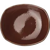 Тарелка «Террамеса Мокка» мелкая овальная фарфор ,H=2,L=15,B=13см тем.корич.