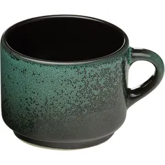 Tea pair “Emerald Milky Way”  porcelain  200 ml  D=15.5 cm  emerald., black