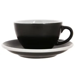 Кофейная пара «Эгг» фарфор 300мл D=110/155,H=65,L=135мм антрацит