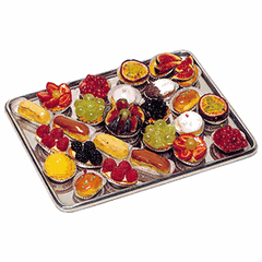 Rectangular baking tray  stainless steel  L=31, B=24cm  silver.