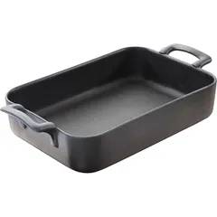 Rectangular baking dish with handles ceramics ,H=65,L=340,B=250mm black