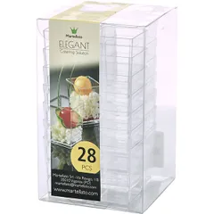 Креманка квадратная набор[28шт] полистир.пищ. 60мл ,H=55,L=40,B=40мм прозр.