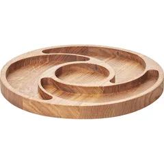 Менажница «Инь-Янь» 4 секции круглая дуб D=300,H=25мм деревян., изображение 2