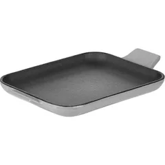 Frying pan rectangular  cast iron , H=2, L=16, B=13 cm  grey, black