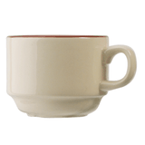 Чашка чайная «Кларет» фарфор 225мл D=80,H=60,L=116мм бежев.,бордо
