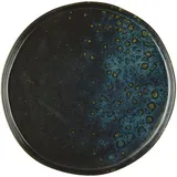 Plate “Phobos” small ceramics D=20.5cm black,blue