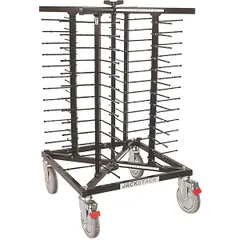 Buffet stand on wheels, 52 plates  stainless steel , H=103, L=60, B=60cm  silver.