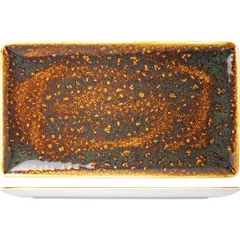 Dish "Vesuvius Amber" rectangular  porcelain , L=27, B=16.7 cm  amber