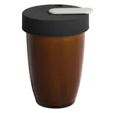 Кружка с двойной стенкой фарфор,силикон 250мл D=8,H=11см кофейн.,черный