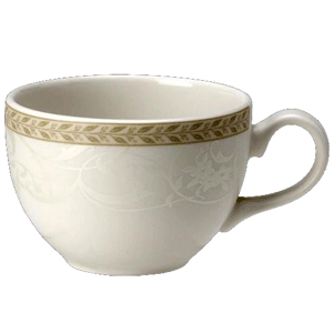 Чашка чайная «Антуанетт» фарфор 228мл D=9,H=6см белый,олив., Объем по данным поставщика (мл): 228