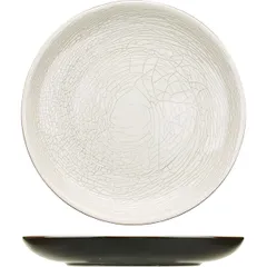 Тарелка «День и ночь» плоская без полей керамика D=25см белый,черный