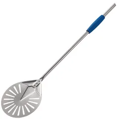 Pizza shovel rotating perforated “Azzurra”  anodized aluminum  D=20, L=171cm  metal.