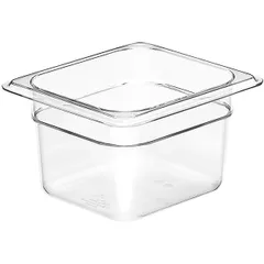 Gastronorm container (1/6)  polycarbonate  1.6 l , H=10, L=17.6, B=16.2 cm  transparent.