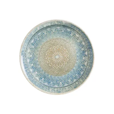 Тарелка «Ривус» фарфор D=21см голуб.,бежев.
