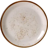 Тарелка «Крафт Вайт» пирожковая фарфор D=15,H=2см белый,коричнев.