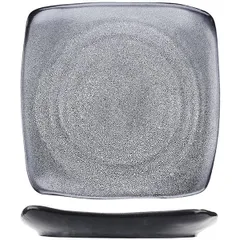 Plate “Milky Way” square  porcelain , L=22, B=22cm  black, white