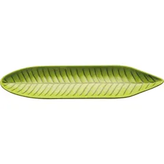 Dish “Leaf” for snacks  plastic , H=25, L=345, B=80mm  green.