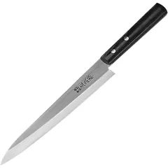 Yanagiba knife for sushi, sashimi “Masahiro”  steel, wood , L=410/275, B=35mm  metallic, black