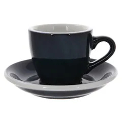 Кофейная пара «Эгг» фарфор 80мл D=65/115,H=55,L=85мм тем.син.