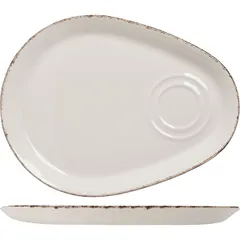 Dish “Brown Dapple” combi  porcelain , L=28, B=21cm  white, brown.