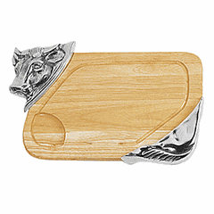 Блюдо «Теленок» дерево,сталь нерж. ,H=2,L=48,B=32см св. дерево,металлич.