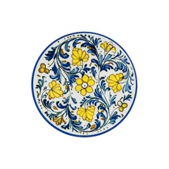 Тарелка «Албуфера» фарфор D=21см белый,разноцветн.