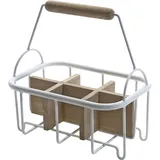 Подставка для бутылок «Корзина» переносная (на 6 шт) металл,дерево ,H=36,L=34см