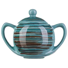 Сахарница «Скандинавия» с крышкой керамика 400мл D=10,H=13см голуб.