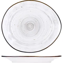 Тарелка «Пастораль» мелкая фарфор ,H=20,L=175,B=155мм серый